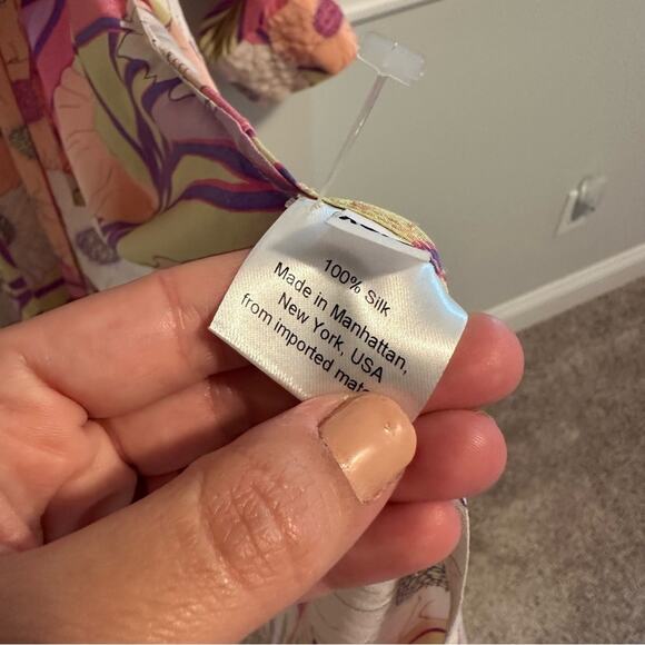 Rachel Comey Pink Purple Pop Floral Silk Robe Dress XS/S Oversized - Picture 10 of 16